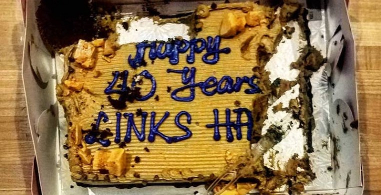 Leftover cake from "LinkSircus," photo from Links Hall Facebook page