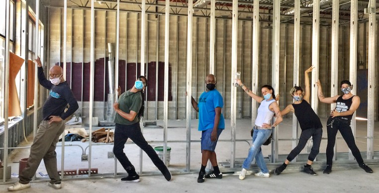 The Joel Hall Dancers socially distanced in their new Albany Park home, predicted to open later this fall. (photo courtesy of Joel Hall Dancers & Center)