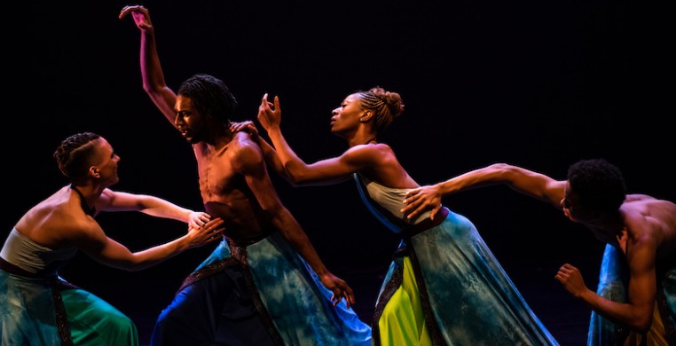 Deeply Rooted dancers performing "Heaven," part of a celebratory gala marking the company's 25th anniversary. Photo by Michelle Reid