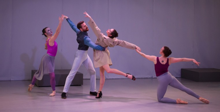 From left, Ballet 5:8 dancers Libby Dennen, Samuel Opsal, Lezlie Gray and Lorianne Robertson in "Reckless" (photo courtesy Ballet 5:8)