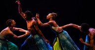 Deeply Rooted dancers performing "Heaven," part of a celebratory gala marking the company's 25th anniversary. Photo by Michelle Reid